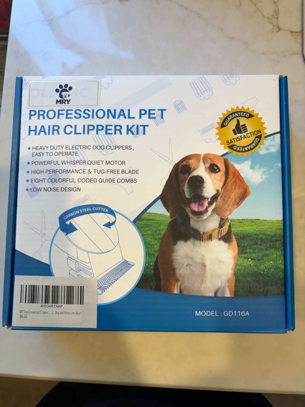 Professional Pet Hair Clipper Kit - Blue/White Packaging